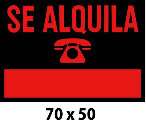 Foto de Cartel de Plástico Se Alquila 70 X 50 cm (405026)