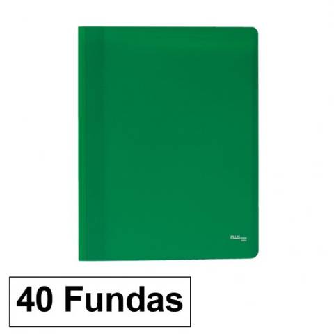 Foto de Carpeta de Fundas, Formato Din A4 con 40 Hojas de 35 mcs, Soldadas al Lomo. Opaca Verde (180663)