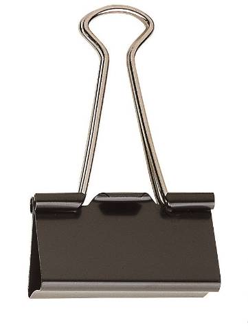 Foto de Pinza sujetapapeles abatible en negro 50mm. Caja de 12 unidades (040183)