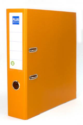 Foto de Archivador PalancaForrado, Lomo Ancho, Formato Folio, Color Naranja. Marca Plus (180751)
