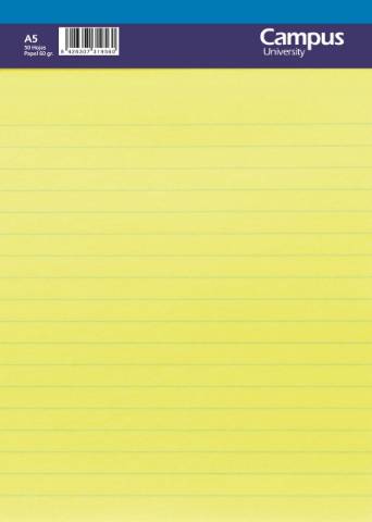 Foto de Cuaderno Bloc de Notas Microperforado, Formato Din A5, 50 Hojas en Amarillo Horizontal (002182)