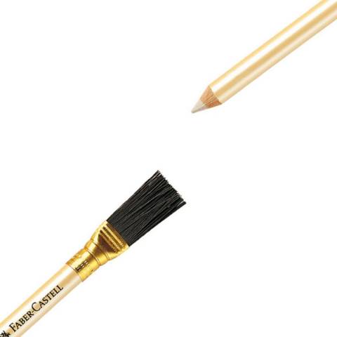 Foto de Gomas de borrar en forma Lápiz de Faber Castell 7058B con Escobilla. Blister de 2 unidades (126779)