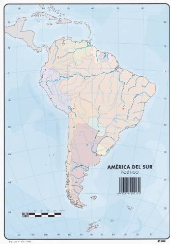 Foto de Mapa Mudo Din A4. América del Sur Político (630356)