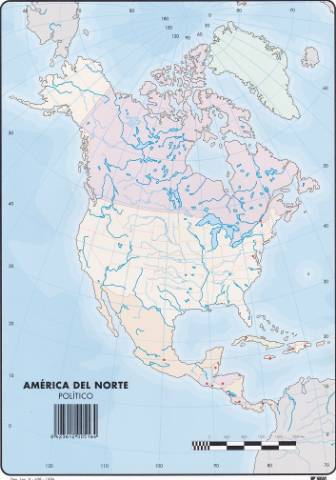 Foto de Mapa Mudo Din A4. America del Norte Político (630358)