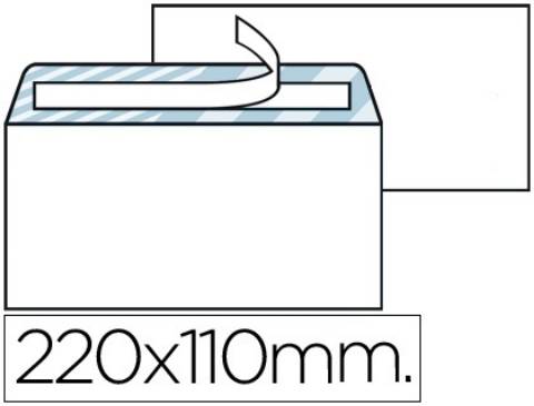 Foto de Sobre Adhesivo 110x220, DL Caja de 500 Unidades. Blanco (001325)