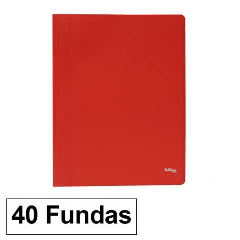Foto de Carpeta de Fundas, Formato Din A4 con 40 Hojas de 35 mcs, Soldadas al Lomo. Opaca Roja (180661)