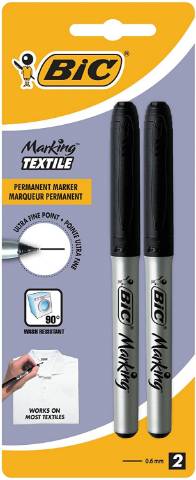 Foto de Rotulador Textile Bic. Blíster de 2 unidades en color negro (123401)