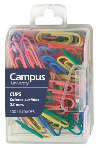 Foto de Clip de Colores de 28mm. Caja de 100 unidades (040170)