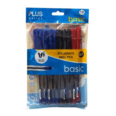 Foto de Bolígrafo Plus Office Basic. Blister 10 unidades surtidos (081050)