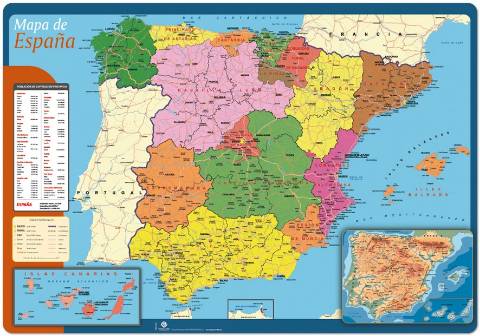 Foto de Vade de Sobremesa pvc 35 x 49 cm. Mapa de España (121630)