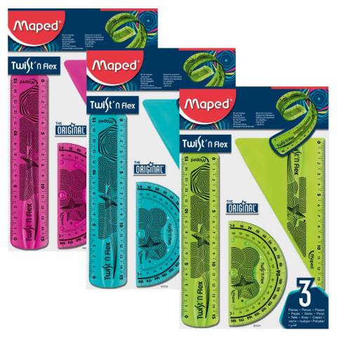 Foto de Juego de Reglas Mini 3 Pzas. Flexible maped color (125970)