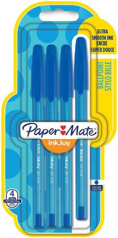 Foto de Bolígrafo Inkjoy 100 con capuchón. Blister 4 unidades Azul (124155)