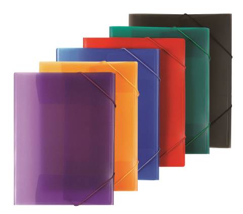 Foto de Carpeta de Polipropileno traslúcida con Gomas, Formato Din A4, con Solapas. Plus Office Color Humo (180538)