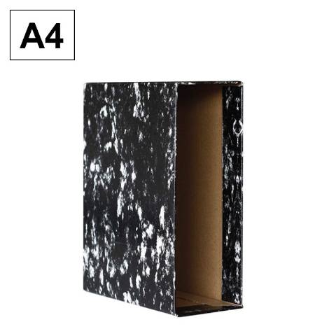 Foto de Caja Archivador Cartón, Formato Folio, Color Negro Jaspeado. Marca Plus (180096)