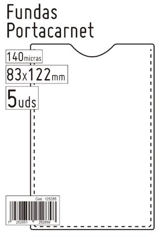 Foto de Funda Portacarnet 46004  83 x 122mm. Paquete de 5 unidades (125285)