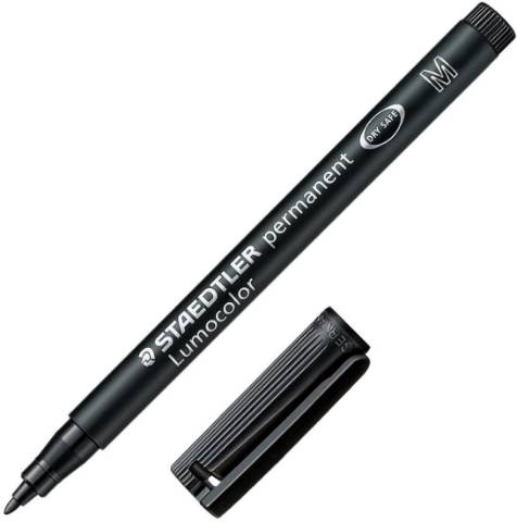 Foto de Rotulador Marcador permanente de Staedtler OHP Lumocolor 317 con punta de 1mm. Blíster de 1 unidad en negro (127266)