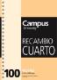 Foto de Recambio 4 anillas tamaño cuartilla, 100 hojas de 60 gramos Campus Cuadro 4x4. (001120)