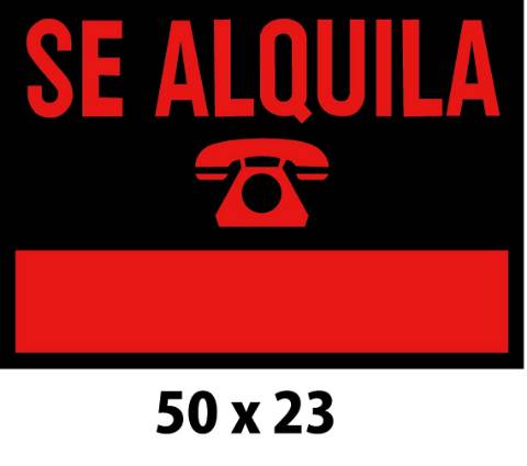 Foto de Cartel de Plástico Se Alquila 50 X 23 cm (404988)