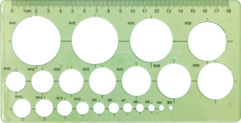Foto de Plantilla de Plástico Para Diferentes Formato de Círculos, de 1 a 35 mm. Makro Paper. (600048)