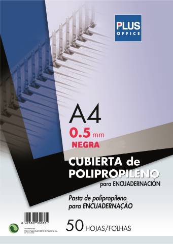 Foto de Cubierta de Encuadernar en Polipropileno, 450 micras A4. Paquete de 100 unidades en color Negro Opaco (220124)