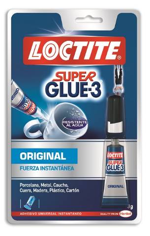 Foto de Pegamento Cianocrilato Loctite Super Glue-3 Original 3gr Blister de 1 unidad (040042)