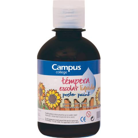 Foto de Témpera líquida escolar Campus 250 ml. Negro (630572)