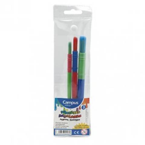 Foto de Pinceles Plastico Campus colores Blister de 3 (600402)