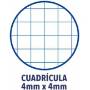 Foto de Recambio de papel DIN A4 de 90 gramos. De 4 Anillas. 100 hojas. Rayado Cuadro 4x4. Oxford. 100+20 (123379)