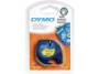 Foto de Cinta Dymo Letratag en plástico de 12mm x 4 metros. 91202 Negro/Amarillo (220289)