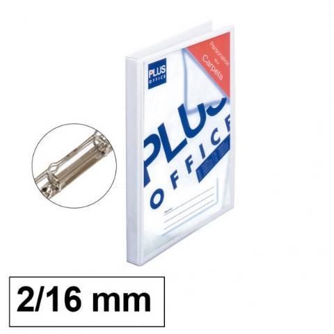 Foto de Carpeta de Plástico en pvc, Canguro 2 Anillas. 16mm Formato Din A4, Blanca (180114)