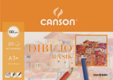 Foto de Lámina de Dibujo Minipack Formato Din A3 130 gr. Basik RECUADRO (128316)