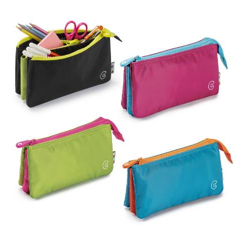 Foto de Portalapices Portatodo Cinco Bolsillos, 1 Con Cremallera.Carioca.Fluor, Colores Surtidos. (129340)