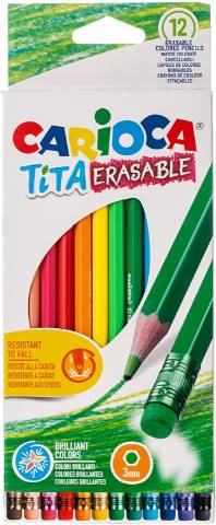Foto de Lapiz de color Carioca Tita Con Goma. Blister de 12 colores (129351)