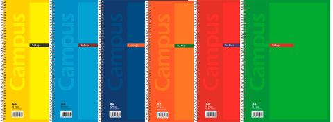 Foto de Bloc Cuaderno de espiral  tapa Cartón  y 60 gr, Formato Din A4 con 80 hojas Natural. Milimetrado (001152)