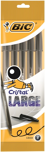 BOLIGRAFO BIC CRISTAL LARGE NEGRO BOL/ 5