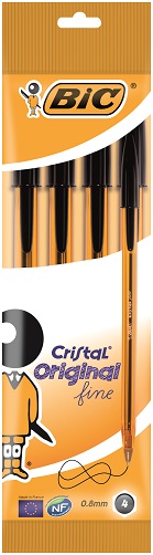 BOLIGRAFO BIC CRISTAL FINE NEGRO BOL/ 4