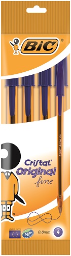 BOLIGRAFO BIC CRISTAL FINE AZUL BOL/ 4