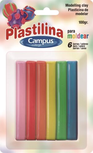 BLIST/ 6 PLASTILINA CAMPUS BARRITAS 100gr