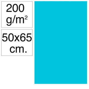CARTULINA GDE.50x65 AZUL TURQUESA