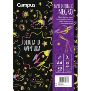 BLOC DIBUJO A4 CAMPUS PAPEL NEGRO