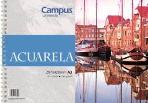 BLOC DIB.ACUARELA CAMPUS A3 20H.190gr.