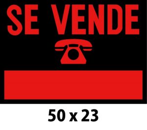 CARTEL PLASTICO SE VENDE 50 X 23