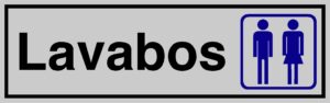 LETRERO ADH.18x6 PLATEADO LAVABOS