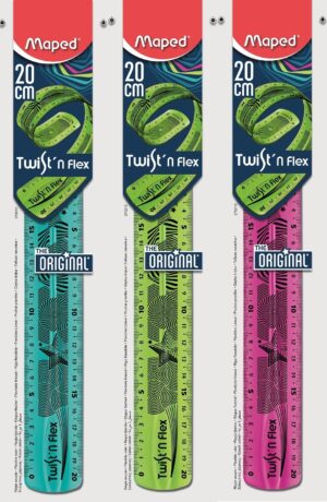 REGLA PLASTICO FLEXIBLE 20 CM.COLORES MAPED