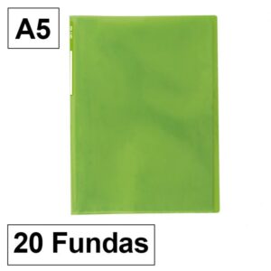 CARPETA FUNDAS A5-20H C/LOMO TRASL.VERDE