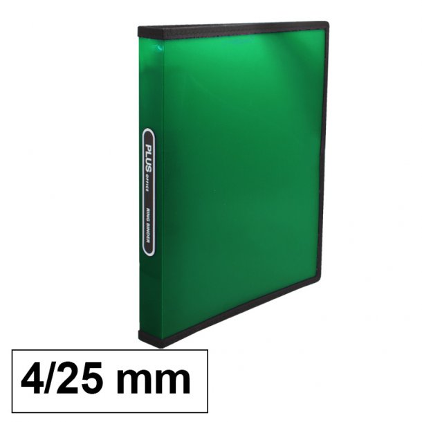 CARPETA PP..A4 4A.25mm PLUS TRANSL.RIBETE VERDE