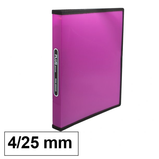 CARPETA PP..A4 4A.25mm PLUS TRANSL.RIBETE FUCSIA