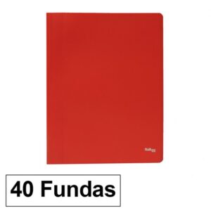 CARPETA FUNDAS A4-40H.35mcs OPACA S/LOMO ROJO