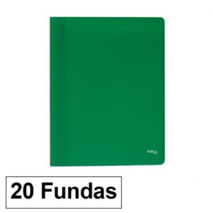 CARPETA FUNDAS A4-20H.35mcs OPACA S/LOMO VERDE