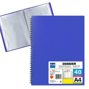 CARPETA FUNDAS A4-40H.PP 90mc ESPIRAL AZUL